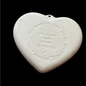 Pampered chef Heart-Shaped Stoneware Welcome Home vintage 1998
